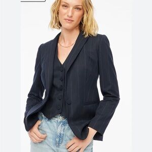 J. Crew Dark Blue Pinstripe Blazer